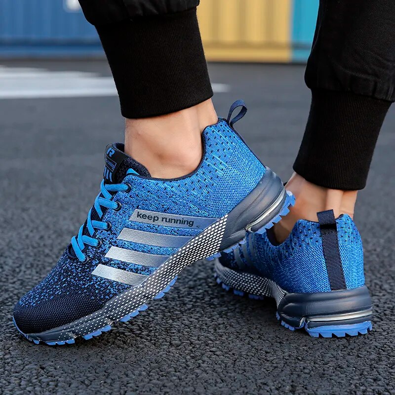 Sports Sneakers Stripes Gradient Pattern Breathable Running Shoes