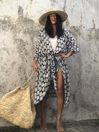 Beach Wrap Bikini Swimwear Cover Up Kimono-Style Resort Wear Sarong