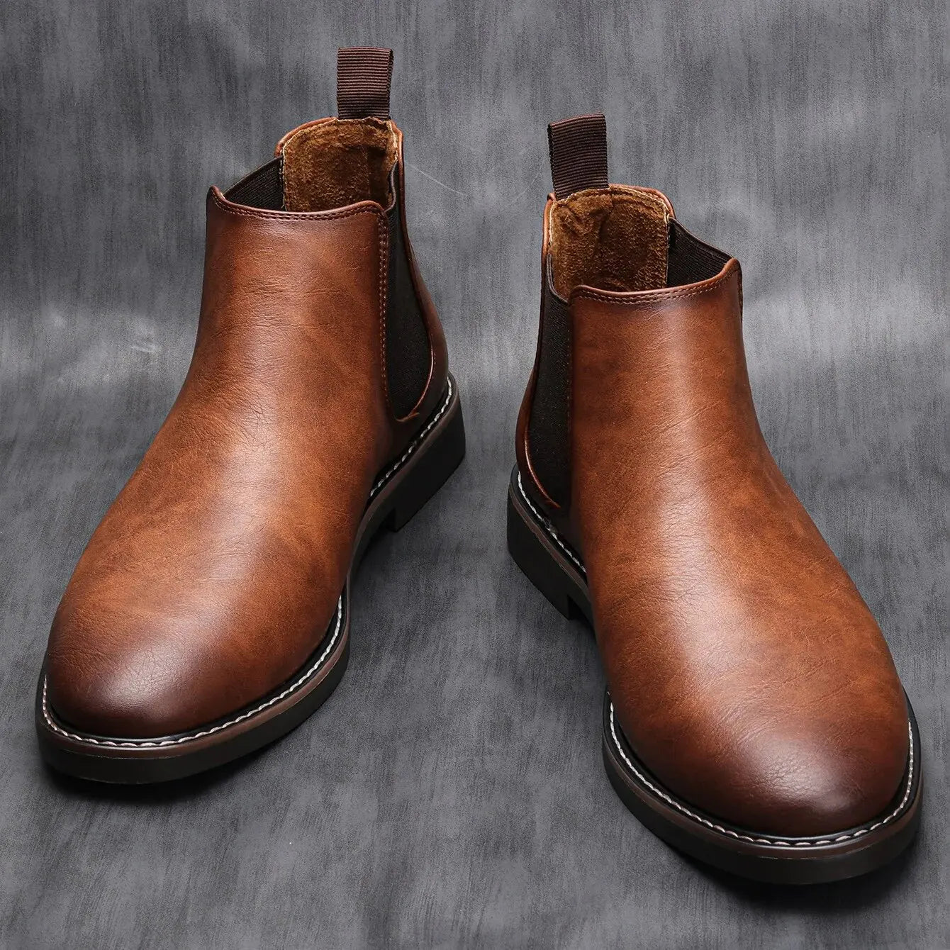 Men's Ankle Boots Chelsea-Heel Bush Footwear