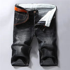 Denim Shorts Stretchy Straight-Fit Bermuda Pants