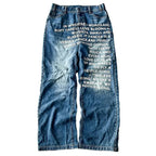 Y2K Men's Baggy Jeans Vintage American Pattern Letter Streetwear Wide Leg