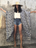 Beach Wrap Bikini Swimwear Cover Up Kimono-Style Resort Wear Sarong