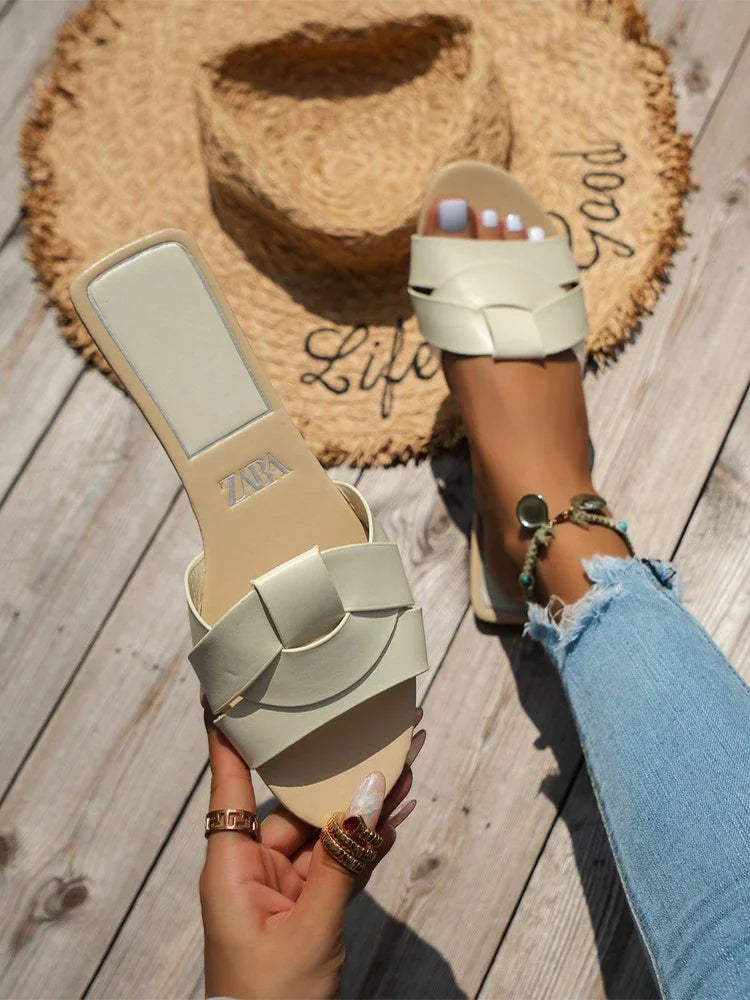 Slip-On Genuine Leather Flats Slip-On Flat-Heel Shoes Women's