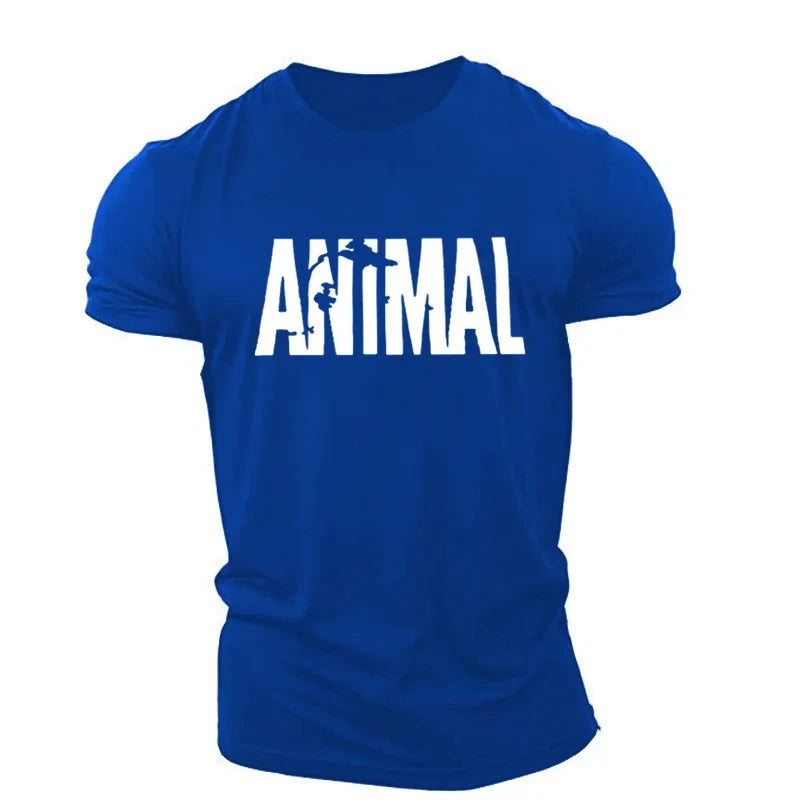 Animal Letters T-shirt Short Sleeve O-Neck Sportswear Funny Tee Oversize Plus Sizes