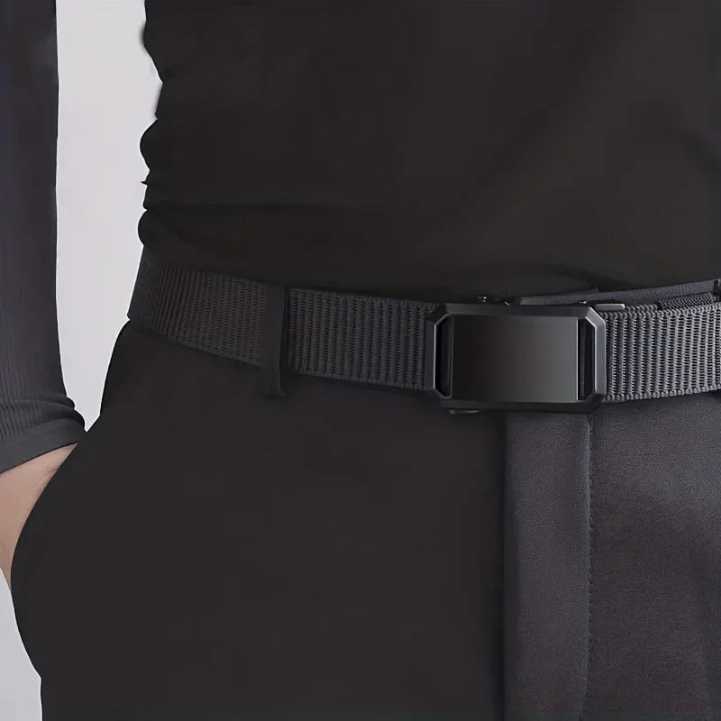 Canvas Belt Automatic Buckle For Cargo Pants Jeans Tactical Tradies Shorts Workwear
