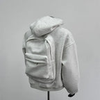 Hoodie Backpack Integrated Travel Compartment Full-Zip Hoodie