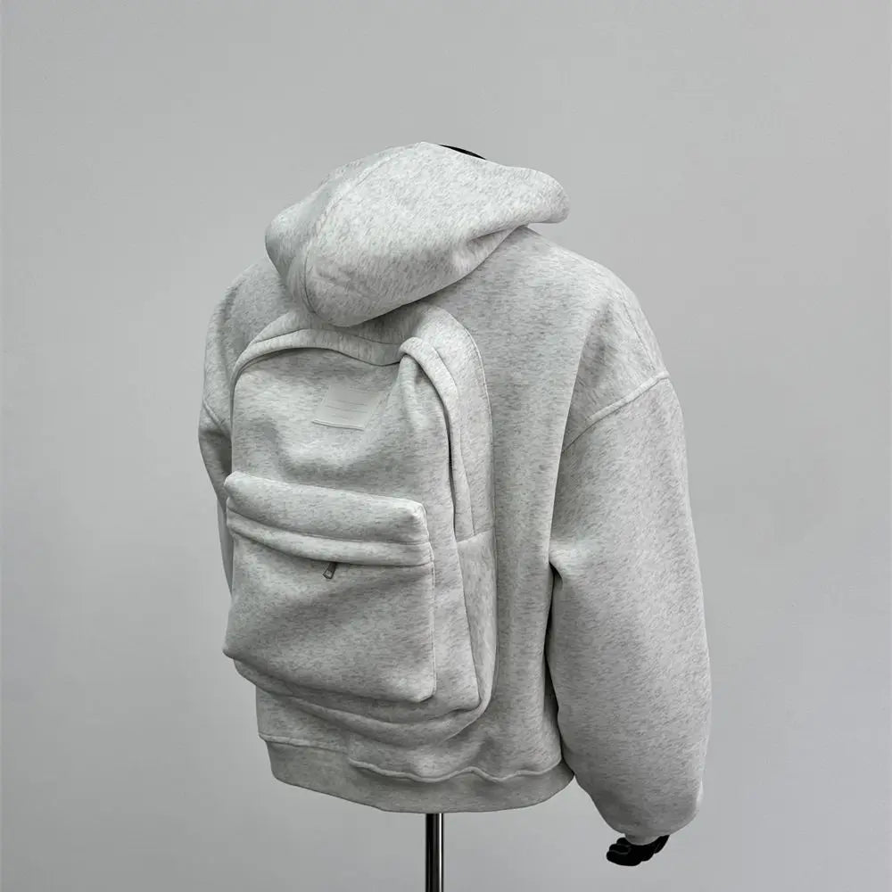 Hoodie Backpack Integrated Travel Compartment Full-Zip Hoodie-Keep Melbourne Marvellous Official Store