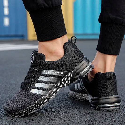 Sports Sneakers Stripes Gradient Pattern Breathable Running Shoes