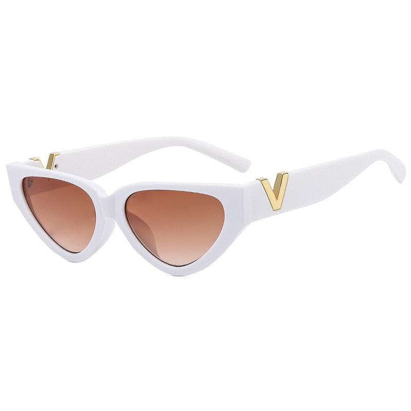 Cateye V-Frame Sunglasses Women's Luxury Fashion Eyewear