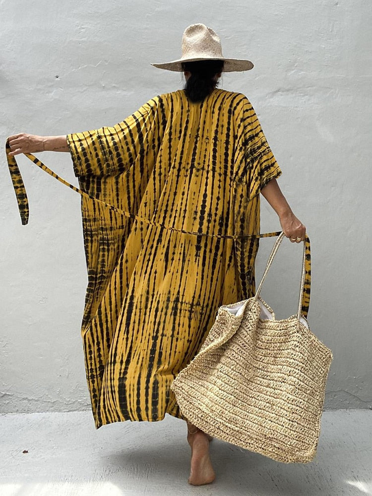 Beach Wrap Bikini Swimwear Cover Up Kimono-Style Resort Wear Sarong