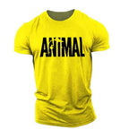 Animal Letters T-shirt Short Sleeve O-Neck Sportswear Funny Tee Oversize Plus Sizes