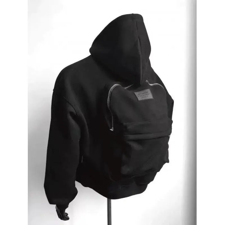 Hoodie Backpack Integrated Travel Compartment Full-Zip Hoodie-Keep Melbourne Marvellous Official Store