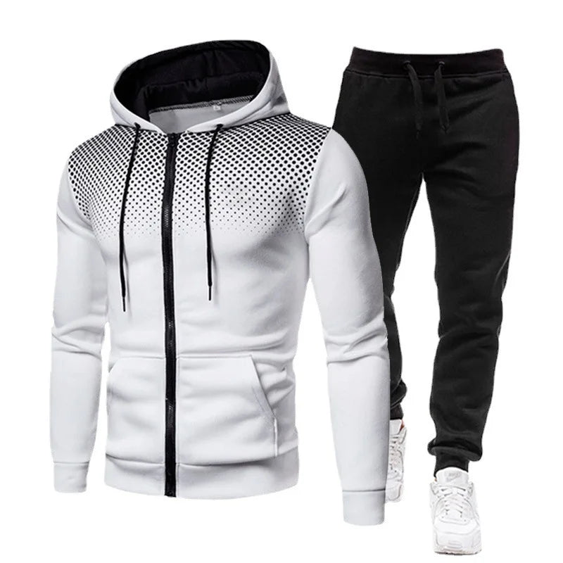2pcs Tracksuit Pants & Hoodie Set Sports Gym Streetwear Activewear