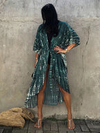 Beach Wrap Bikini Swimwear Cover Up Kimono-Style Resort Wear Sarong