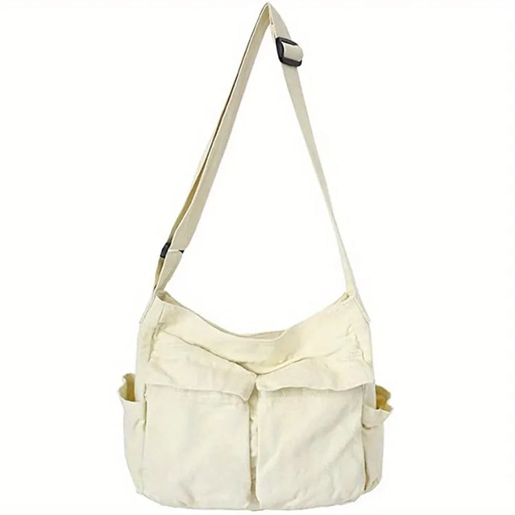 Student Large-Capacity Canvas Shoulder Tote School Messenger Crossbody Travel Bag