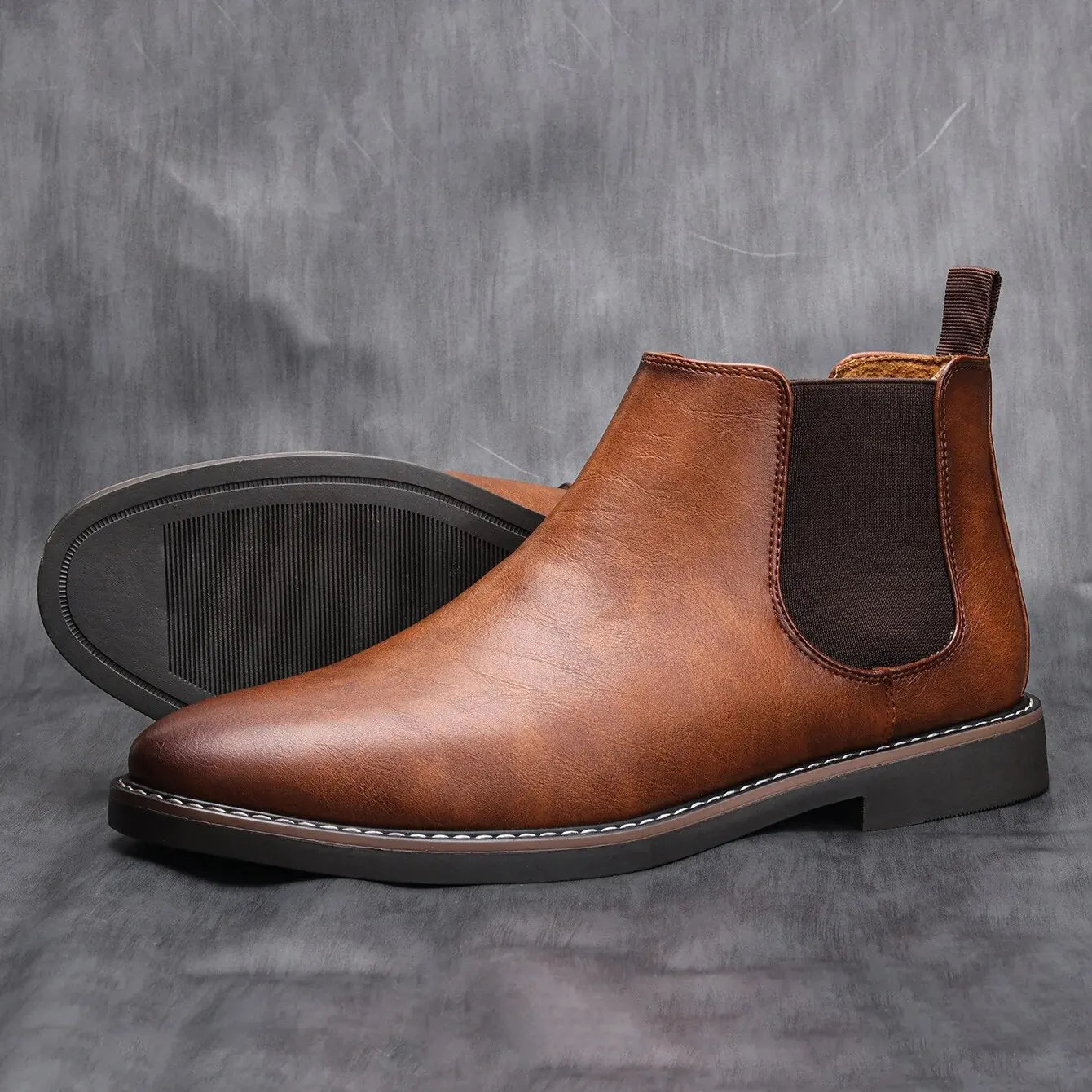 Men's Ankle Boots Chelsea-Heel Bush Footwear