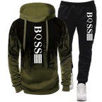 2pcs Combo Set Tracksuit Hoodie Sweatshirt and Track Pants Sportswear