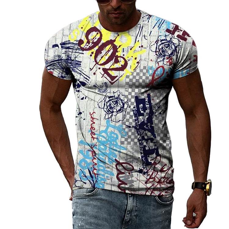 Funky Cool T-shirt Streetwear Top Summer Graffiti Hip-Hop