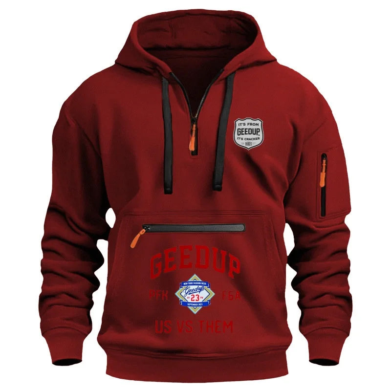 Hoodie Sports Design With Arm Zipper Pocket