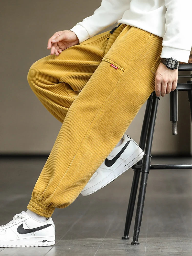 Baggy Corduroy Retro Streetwear Loose Harem Pants Plus Sizes