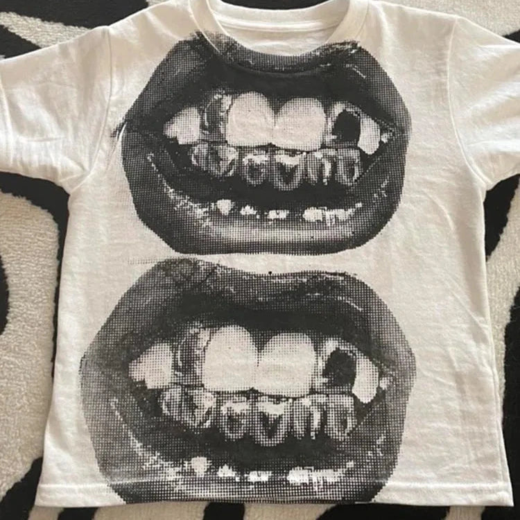 Punk Y2K Crop Top Gothic Street T-shirt Emo Style