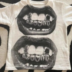 Punk Y2K Crop Top Gothic Street T-shirt Emo Style