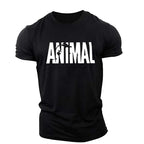 Animal Letters T-shirt Short Sleeve O-Neck Sportswear Funny Tee Oversize Plus Sizes