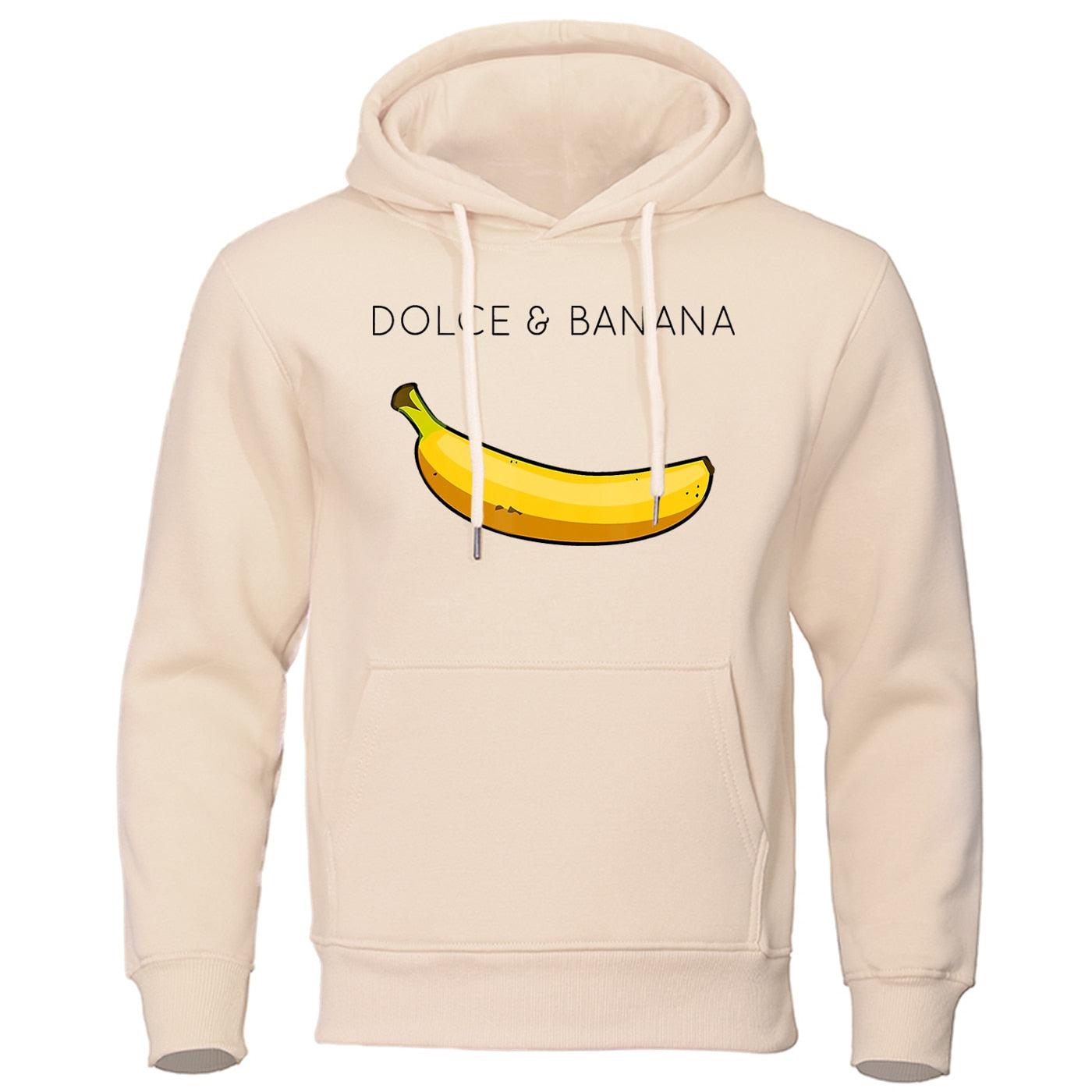 Funny "Dolce and Banana" Hoodie Sweatshirt Unisex Fleece Pullover