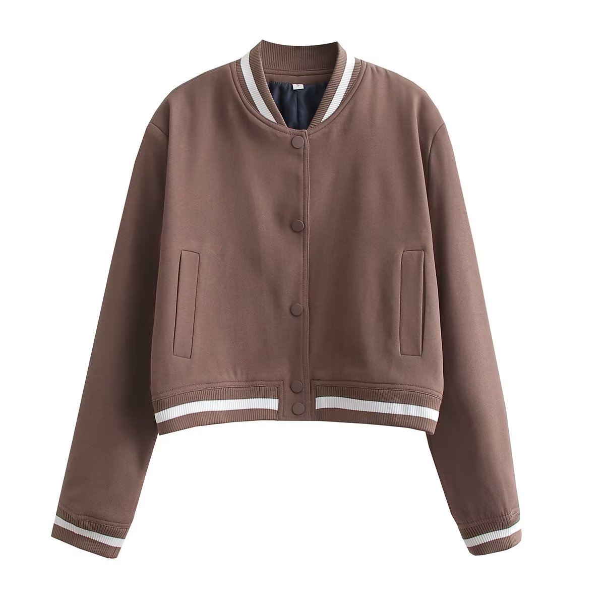 Bomber Jacket - Cropped Single-Breasted Classy Jacket Women's Wear