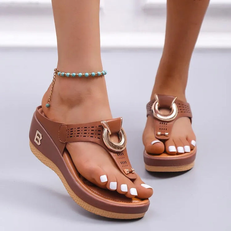 Roman-Style Open-Toe Sandals Platform Summer Shoes Beach Slides Wedges