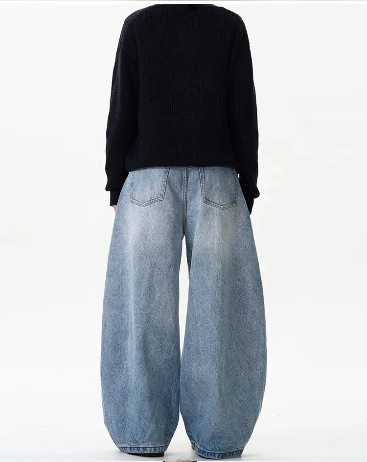 Baggy Wide-Leg Washed Jeans Vintage Phat Denim Knife Pants