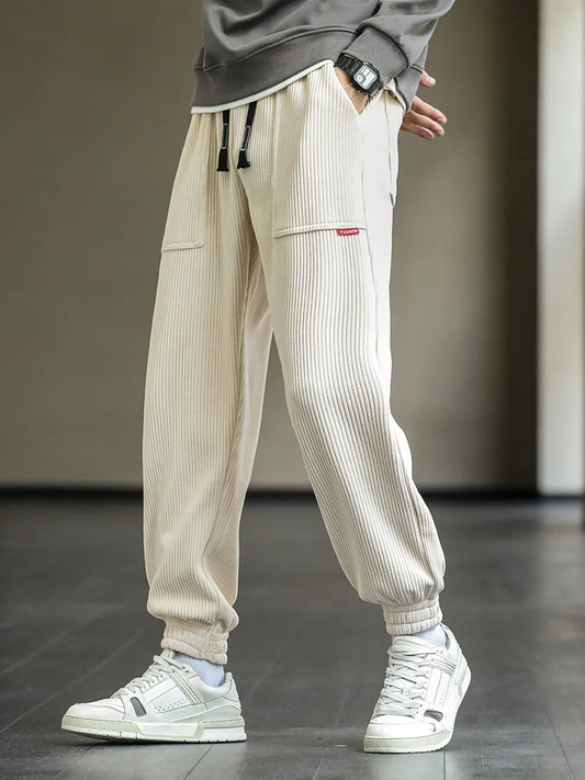 Corduroy Baggy Sweatpants Fashion Streetwear Loose Harem-Style Pants Joggers Plus Sizes