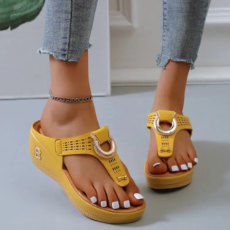 Roman-Style Open-Toe Sandals Platform Summer Shoes Beach Slides Wedges