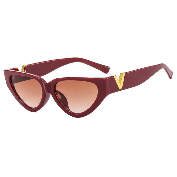 Cateye V-Frame Sunglasses Women's Luxury Fashion Eyewear