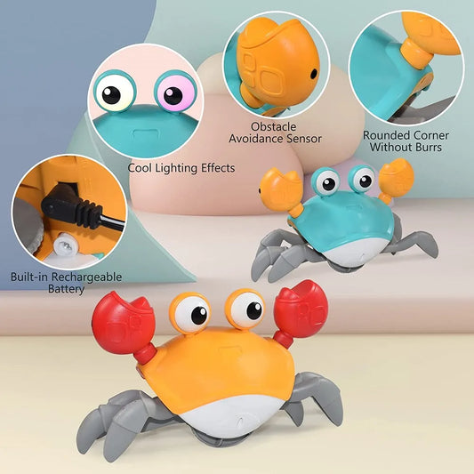 Dancing Crab Toy with Sounds & Music LED Musical for Toddlers Babies Infant Interactive Toys