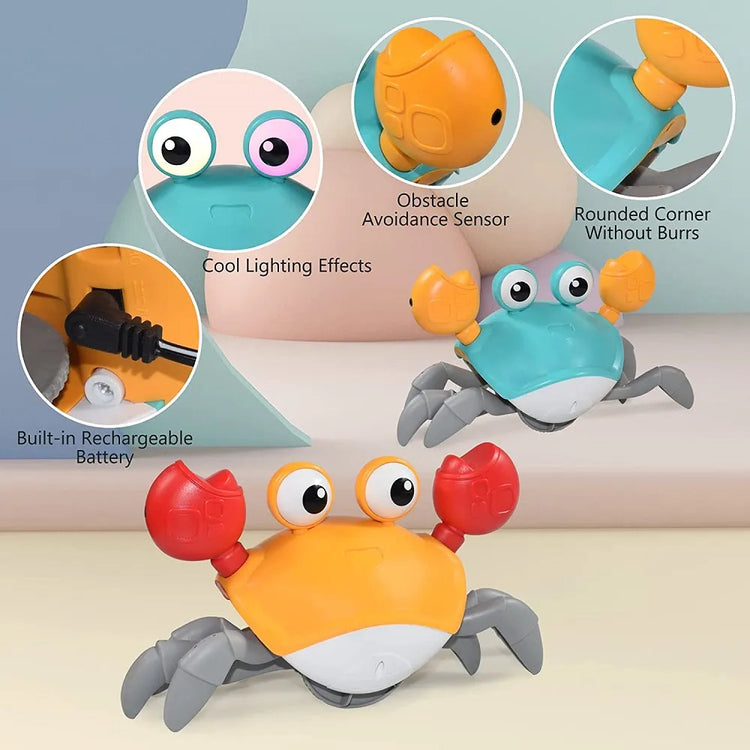 Dancing Crab Toy for Toddlers Babies Infant with Sounds & Music LED Musical Interactive Toys