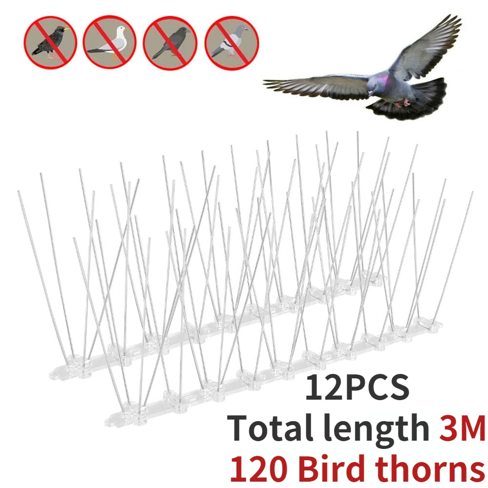 Pigeon & Bird Spikes 12pcs Anti-Pigeon Birds Stop Stainless Steel Thorns