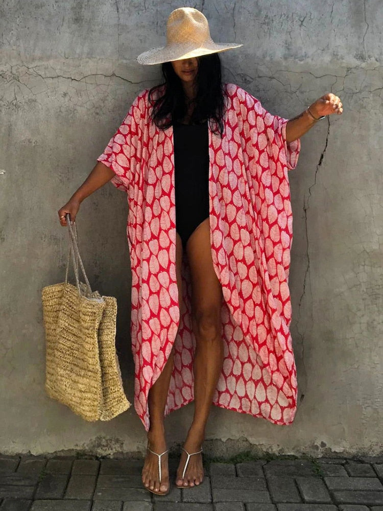 Beach Cover Up Kimono-Style Swimsuit Wrap Resort Wear Bikini Cape