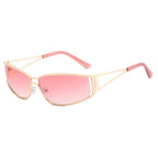 Gradient Sunglasses Oversized Metal-Frame Retro Style