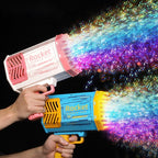 Bubble Blowing Rocket Machine 69-Holes Bubbles Maker Kids Toy