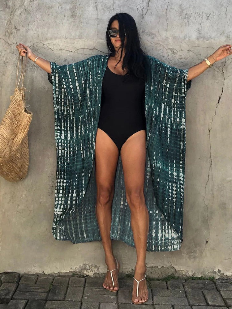 Beach Wrap Bikini Swimwear Cover Up Kimono-Style Resort Wear Sarong