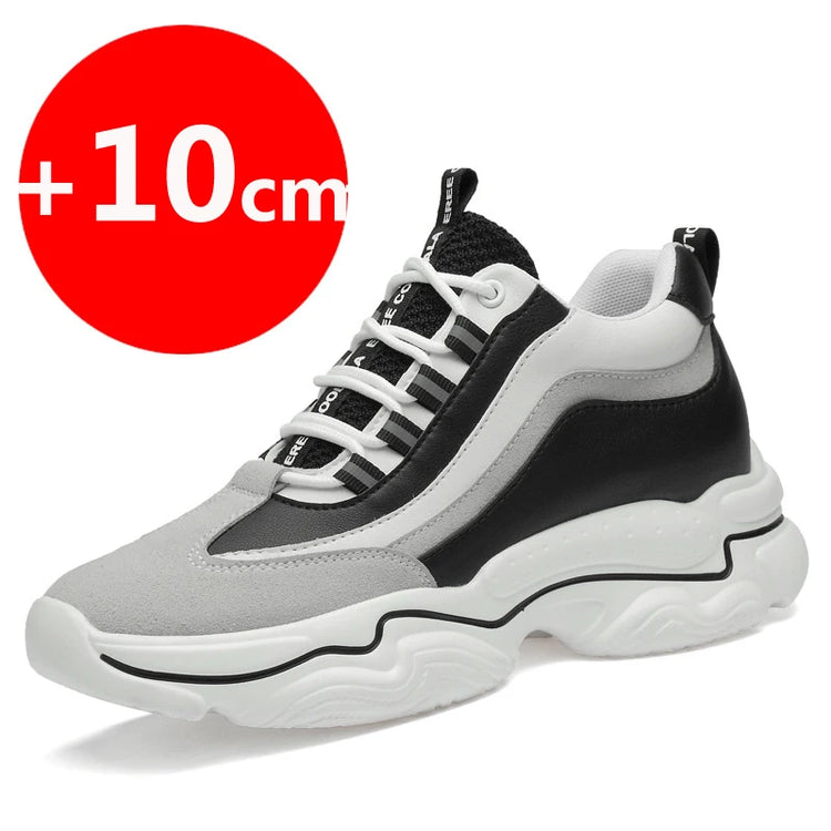Elevator Sneakers 10cm or 8cm Height Boosting Sports Skyscraper Shoes Stand Tall