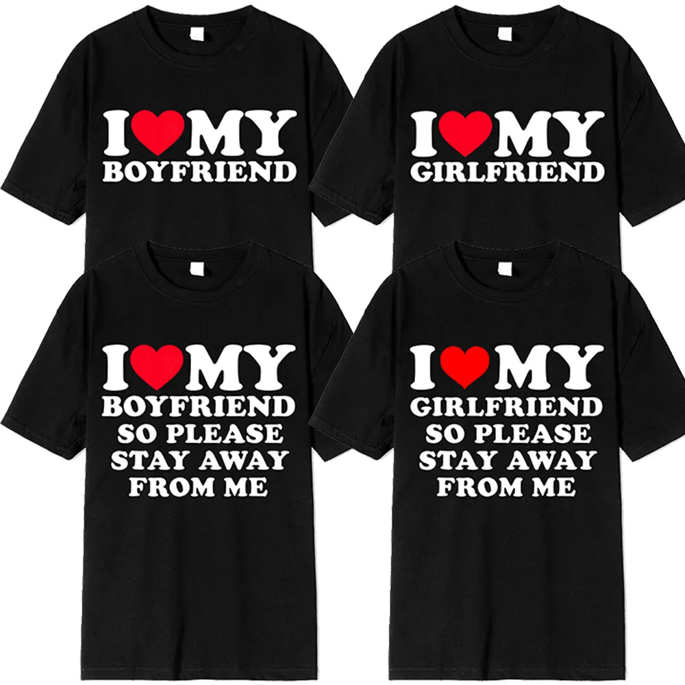 "I Love My Girlfriend" & "I Love My Boyfriend" T-shirts Funny Bucks & Hens Party Tops