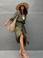 Beach Wrap Bikini Swimwear Cover Up Kimono-Style Resort Wear Sarong