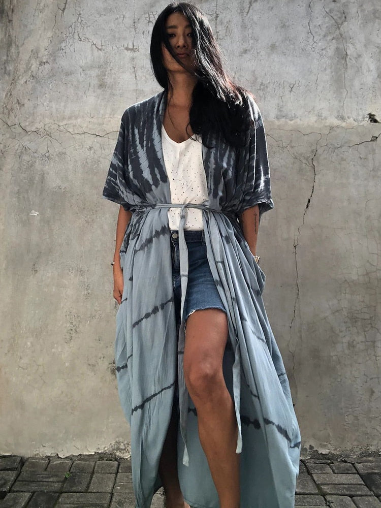 Beach Wrap Bikini Swimwear Cover Up Kimono-Style Resort Wear Sarong