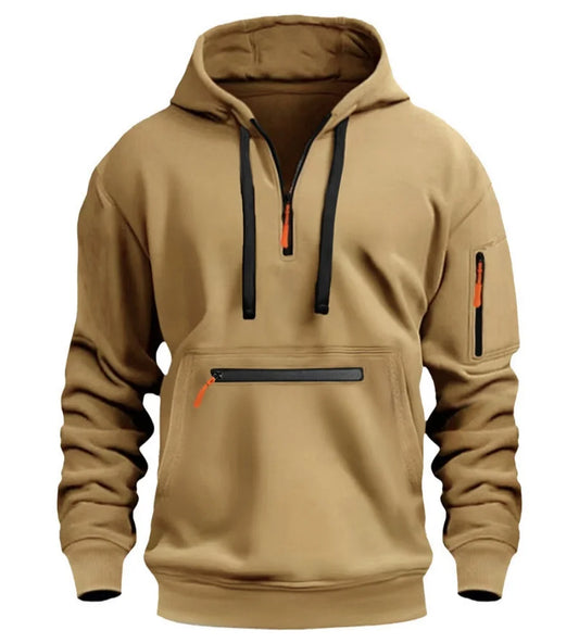 Classy Sports Hoodie Relaxed Fit With Arm Zipper Pocket