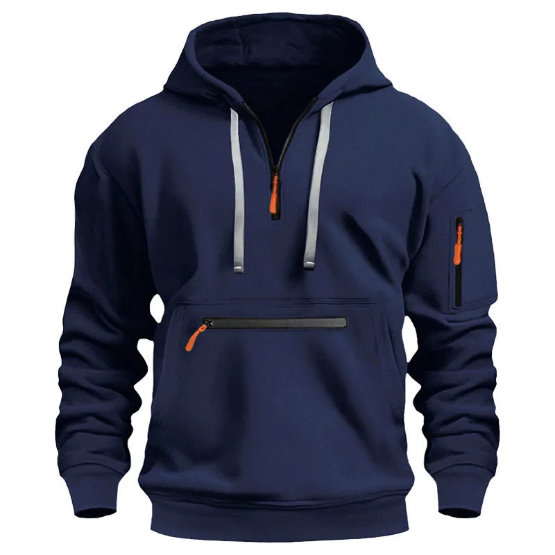 Classy Sports Hoodie Relaxed Fit With Arm Zipper Pocket