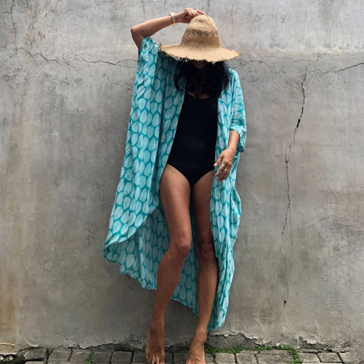 Beach Cover Up Kimono-Style Swimsuit Wrap Resort Wear Bikini Cape