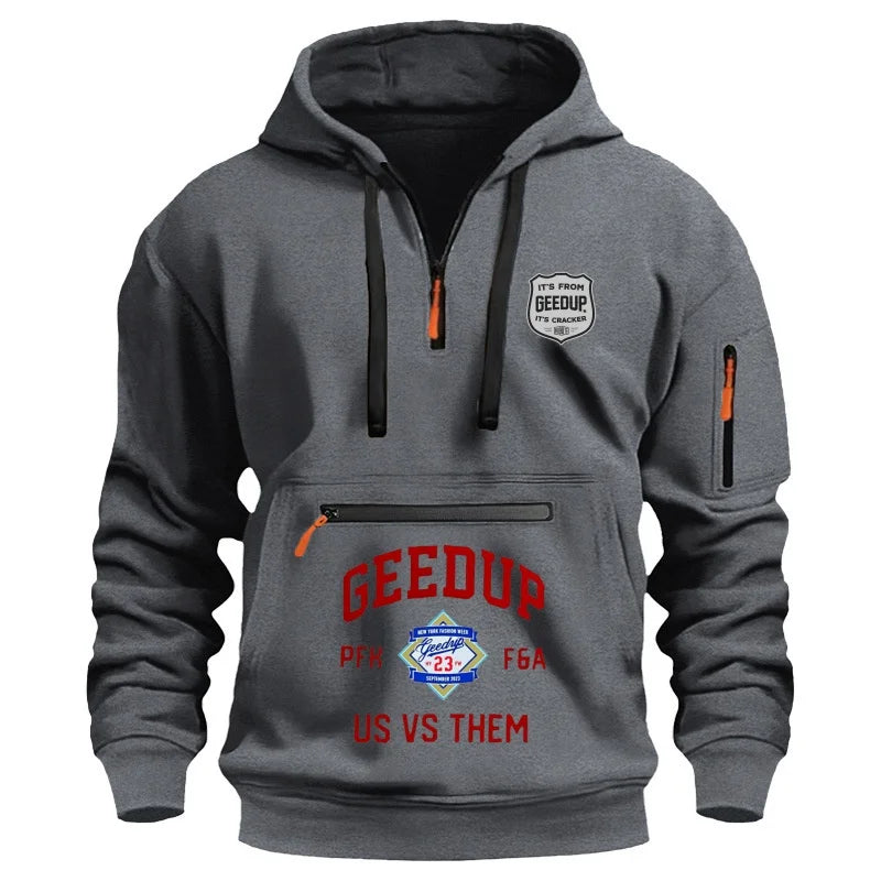 Classy Sports Hoodie Relaxed Fit With Arm Zipper Pocket