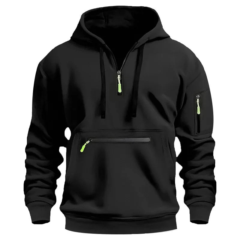 Classy Sports Hoodie Relaxed Fit With Arm Zipper Pocket